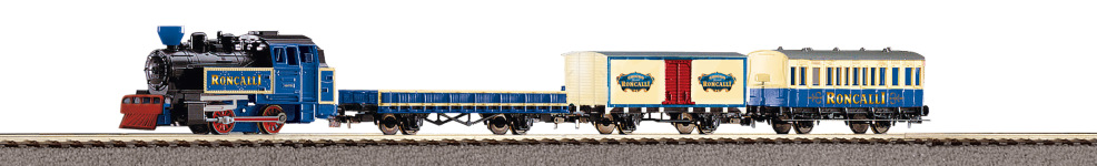 PIKO 57142 - H0 - Start-Set mit Bettung Güterzug Roncalli R/C